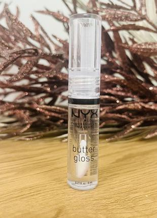 Оригінал nyx professional makeup butter gloss зволожувальний блиск для губ 54 sugar glass