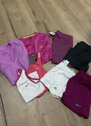 Nike, adidas, reebok спортивные лосины, топы, теннисная юбка