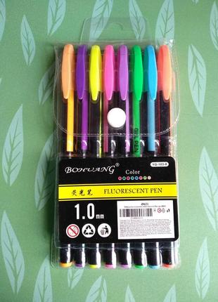 Набір ручок гелевих кольорових флюорисцентних 8 кольорів