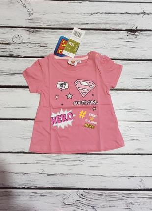Детская футболка трапеция розовая на девочку супергерой супер-девочка