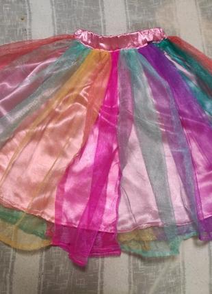 Карнавальный костюм юбка шел пон радуга на 8-12роков