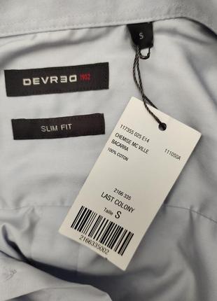 Стильная летняя мужская рубашка slim fit devred, франция, р.xs/s