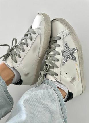 Жіночі кеди golden goose superstar silver (ggdb) premium.