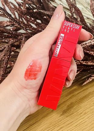 Оригінал maybelline superstay vinyl ink liquid lipstick стійка рідка помада для губ 25 red hot