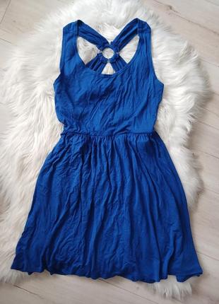 Сарафан синее платье на бретелях