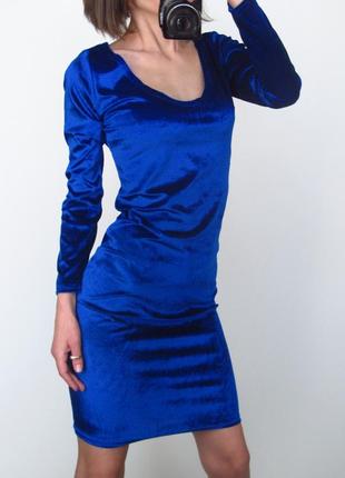 Бархотное синее платье 💣💥