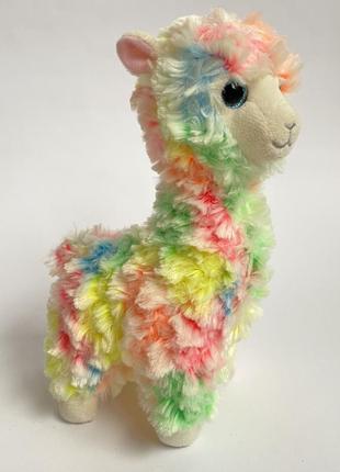 Мягкая игрушка лама / альпака радужная разноцветная