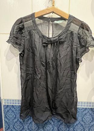 Шовкова майка топ блуза без рукавов темно сірого графітового кольору від new look оригінал
