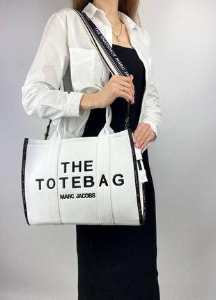 Женская сумка marc jacobs tote bag white белая