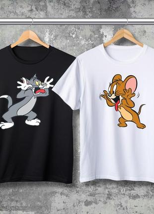Парні футболки з принтом - том і джері!