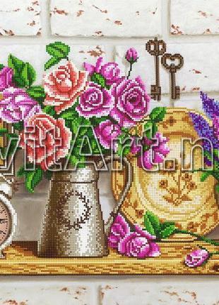 Схема для вишивки бісером si-661. натюрморт з квітами