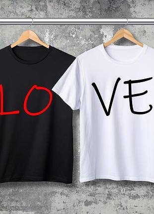 Парні футболки з принтом - love!