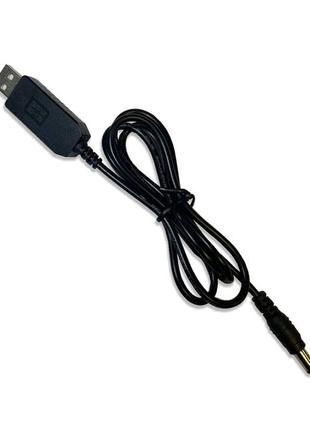 Кабель usb для роутера з перетворювачем напруги 5v-12v usb - dc 5.5x 2.1 0.5a 1m чорний