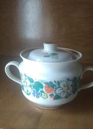 Сахарница с крышкой тернопилльский фарфоровый завод (1975-1991)