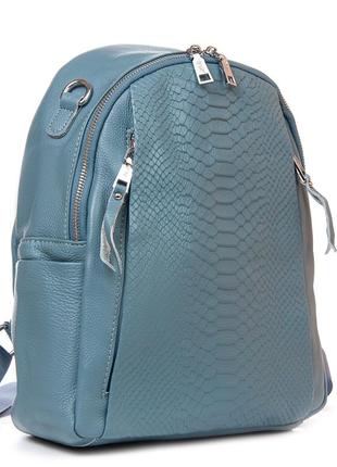 Сумка кожаная женская рюкзак alex rai 8907-9 blue