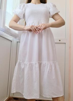 Платье женское белое миди