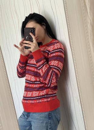 Кофта светр зимовий новорічний червоний