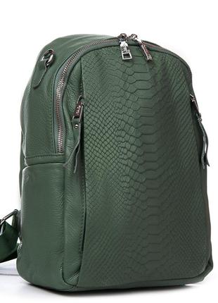 Сумка кожаная женская рюкзак alex rai 8907-9* green
