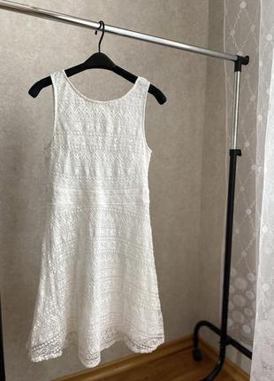 Белое сарафан гепюр летнее платье