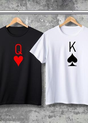 Парная футболка с принтом - q! k!
