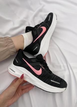 Крутейшие женские кроссовки nike zoom x black pink чёрные