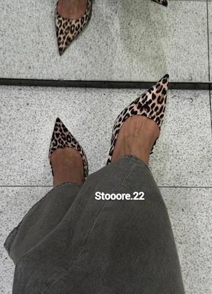 Леопардовые туфли zara, слингбеки, босоножки zara, размер 36-37, 40-41