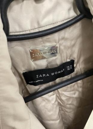 Тренч zara бежевый8 фото