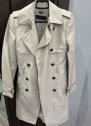 Тренч zara бежевый4 фото