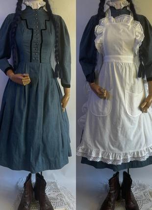 Австрія вінтажна рідкісна ексклюзивна бавовняна сукня в клітинку едвардіанський стиль