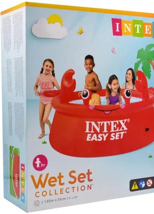 Intex бассейн надувной 26100 np crab easy set, 183х56 см, 880л, в коробке4 фото