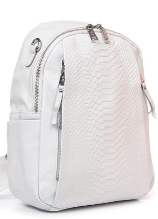 Сумка шкіряна жіноча рюкзак alex rai 8907-9 white