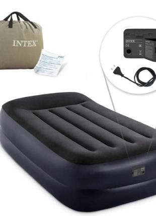 Intex матрац велюр 64122 nd з підголівником, 99x191x42 см, надувний