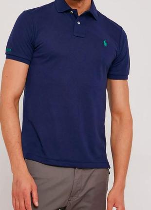 Мужская синяя футболка поло polo ralph lauren