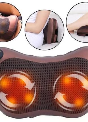 Массажная подушка, массажер для шеи и спины massage pillow qy-8028, массажер роликовый