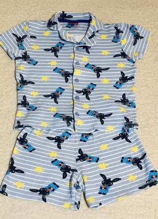 Летний костюм из двух предметов пижама с коротким рукавом и шортиками кролик bing george (англия)