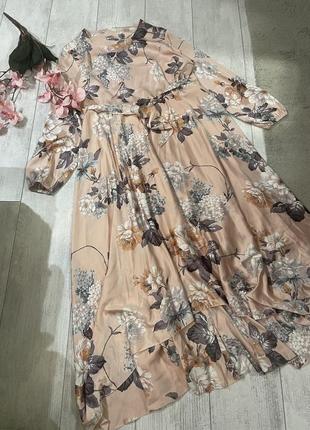 Изысканное сатиновое платье франция размер л