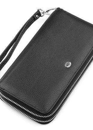 Чоловічий гаманець st leather 18451 (st127) натуральна шкіра чорний