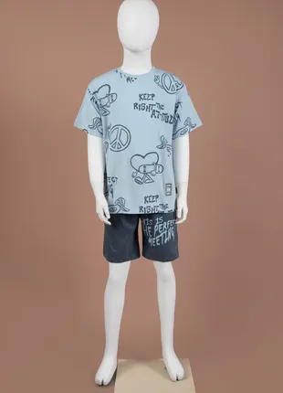 Костюм для мальчиков 4041-1 летний шорты футболка