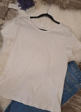 Біла базова футболка колекція бренда h&amp;m