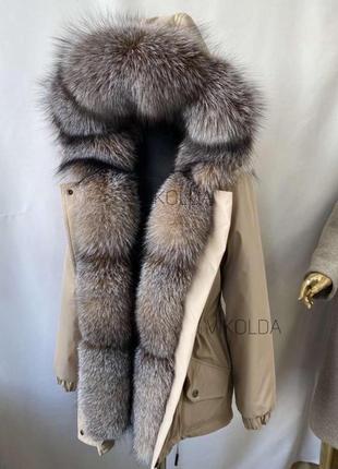 Жіноча зимова парка куртка з натуральним хутром блюфрост з 42 по 58 р