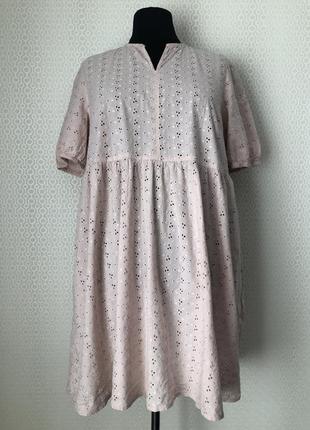 Прошва! элегантное, романтичное платье нежного светло розового цвета, размер 52