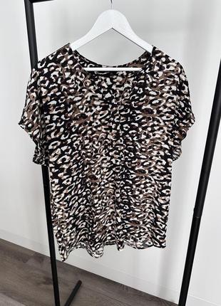 Next блузка майка блуза женская легкая леопардовый принт