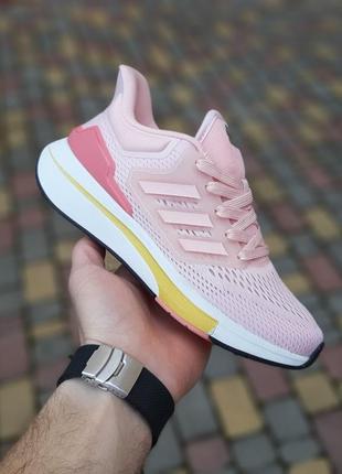 Жіночі літні кросівки adidas eq 21 run рожеві текстиль\сітка кросівки адідас рун