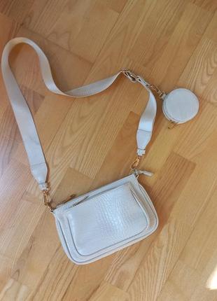 Трендова сумка крос-боді молочна сумочка accessorize клатч