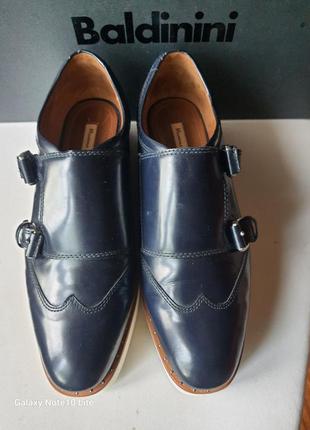 Massimo dutti оригинал! стильные кожаные туфли монки