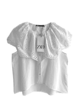 Білосніжна блуза zara / нова xs-s