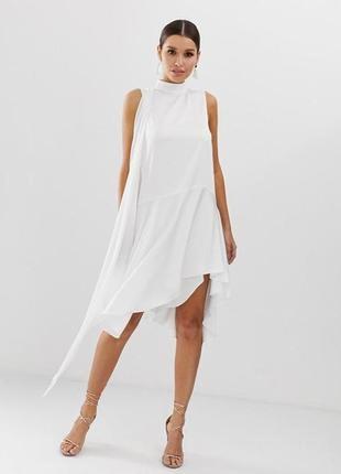 Шикарне атласне біле плаття asos disign