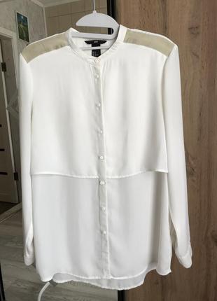 Удлиненная белая блуза