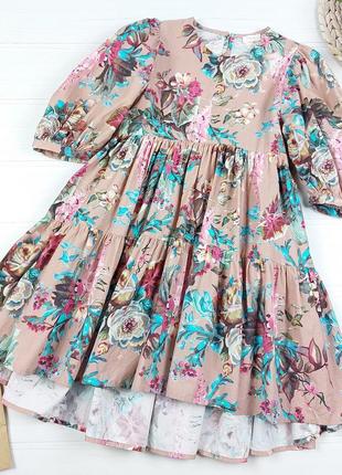 Стильное платье с цветочным принтом от next на 7 лет, 122 см.