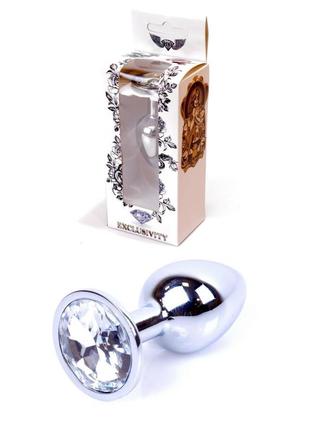 Анальна пробка - jewellery silver plug clear кітті